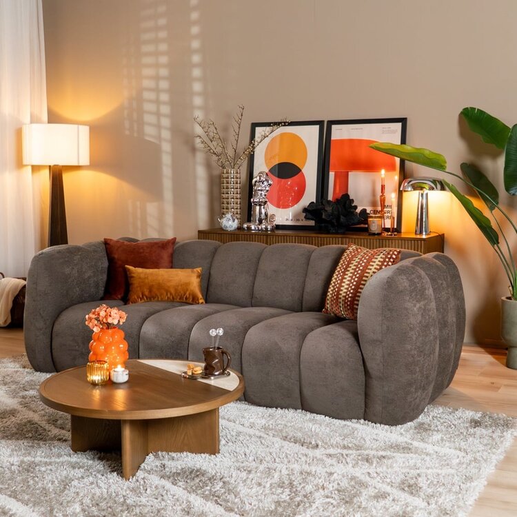 3-Sitzer Sofa Luca Chenille braun