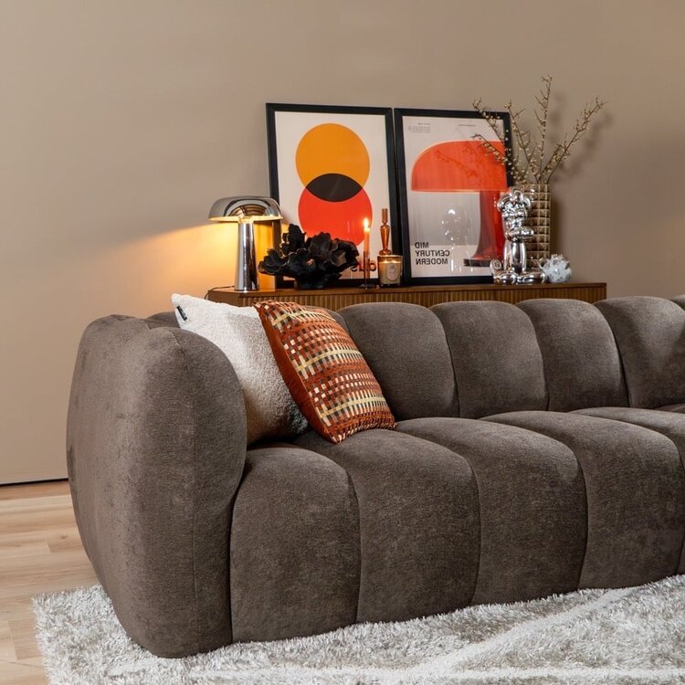 Ecksofa Luca Chenille braun rechts