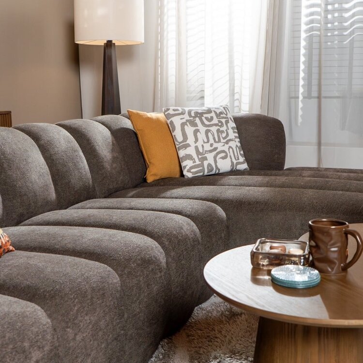 Ecksofa Luca Chenille braun rechts