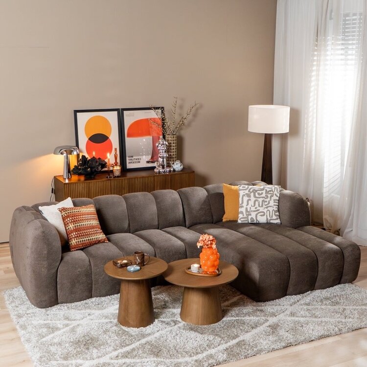 Ecksofa Luca Chenille braun rechts