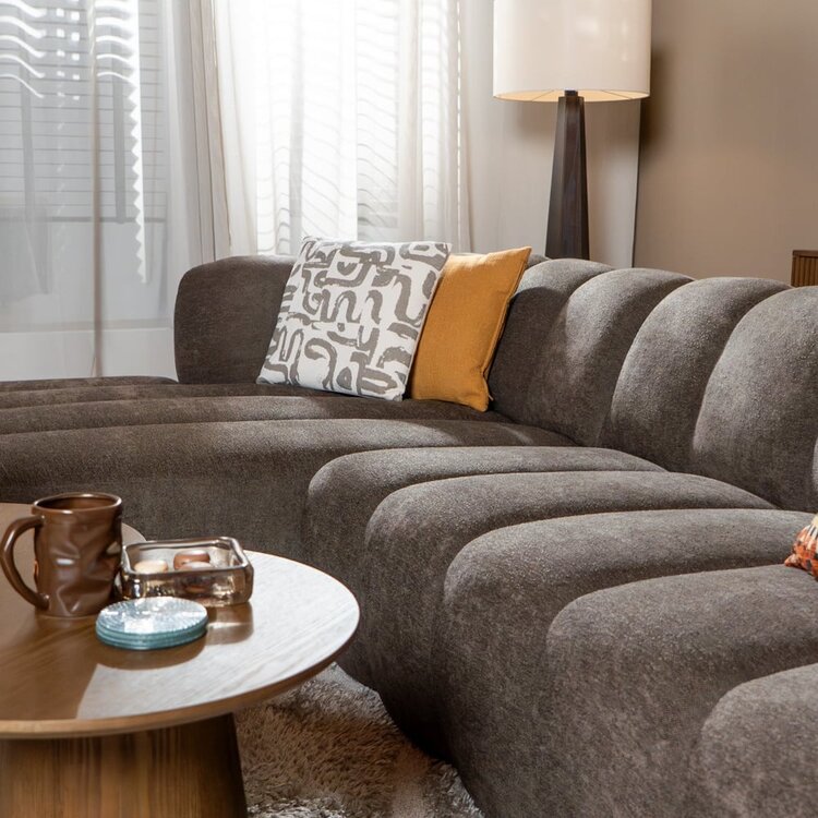 Ecksofa Luca Chenille braun links