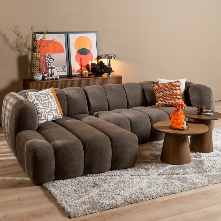 Ecksofa Luca Chenille braun links