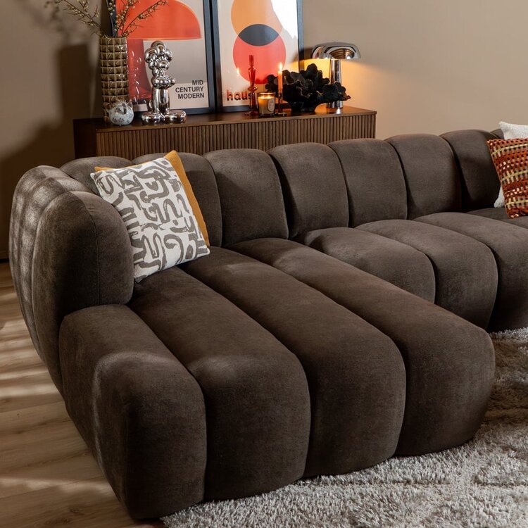 Ecksofa Luca Chenille braun links