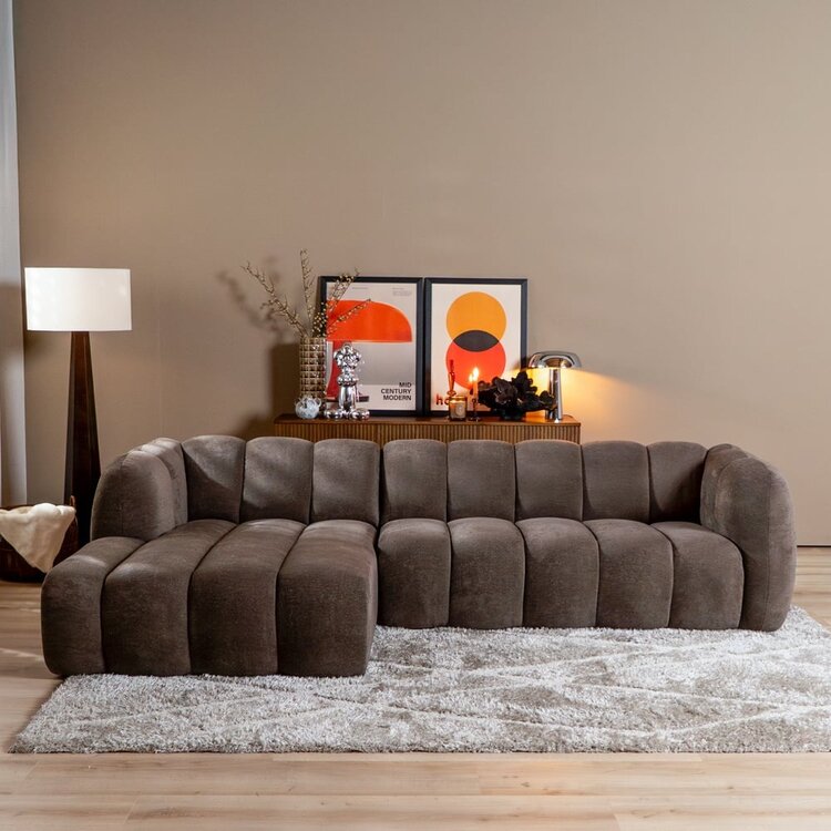 Ecksofa Luca Chenille braun links