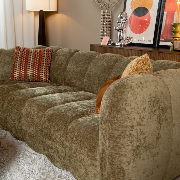 3-Sitzer Sofa Luca Chenille olive grün