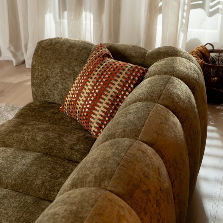 3-Sitzer Sofa Luca Chenille olive grün