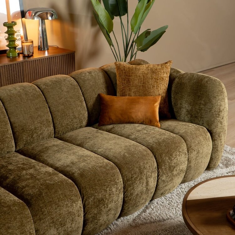 3-Sitzer Sofa Luca Chenille olive grün