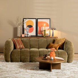 3-Sitzer Sofa Luca Chenille olive grün