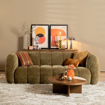 3-Sitzer Sofa Luca Chenille olive grün