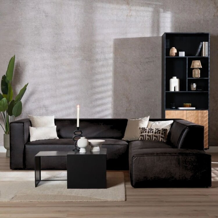 Ecksofa Memphis Eco-Leder anthrazit rechts