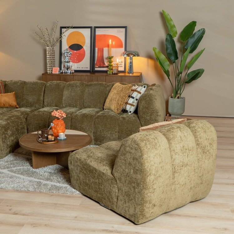 Sessel Luca Chenille olive grün