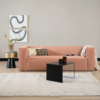 Samt Sofa Memphis 3-Sitzer rosa