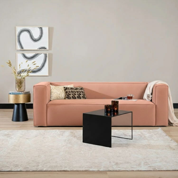Samt Sofa Memphis 3-Sitzer rosa