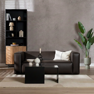 Ledersofa Memphis 2,5-Sitzer anthrazit