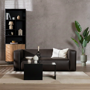 Ledersofa Memphis 2,5-Sitzer anthrazit