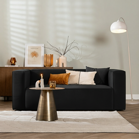 Samt Sofa Memphis 2,5-Sitzer schwarz