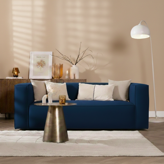 Samt Sofa Memphis 2,5-Sitzer dunkelblau