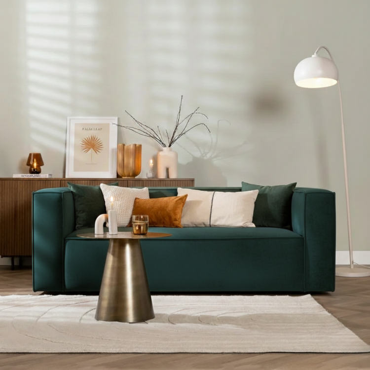 Samt Sofa Memphis 2,5-Sitzer dunkelgrün