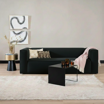 Samt Sofa Memphis 3-Sitzers schwarz