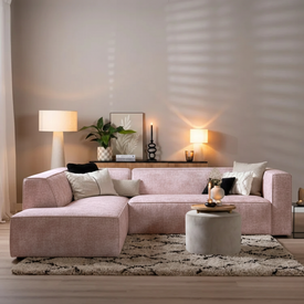 Ecksofa Memphis Chenille rosa links
