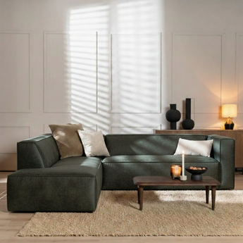 Ecksofa Memphis Samt grün links