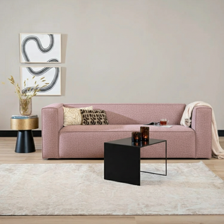 Chenille Sofa 3-Sitzer Memphis rosa