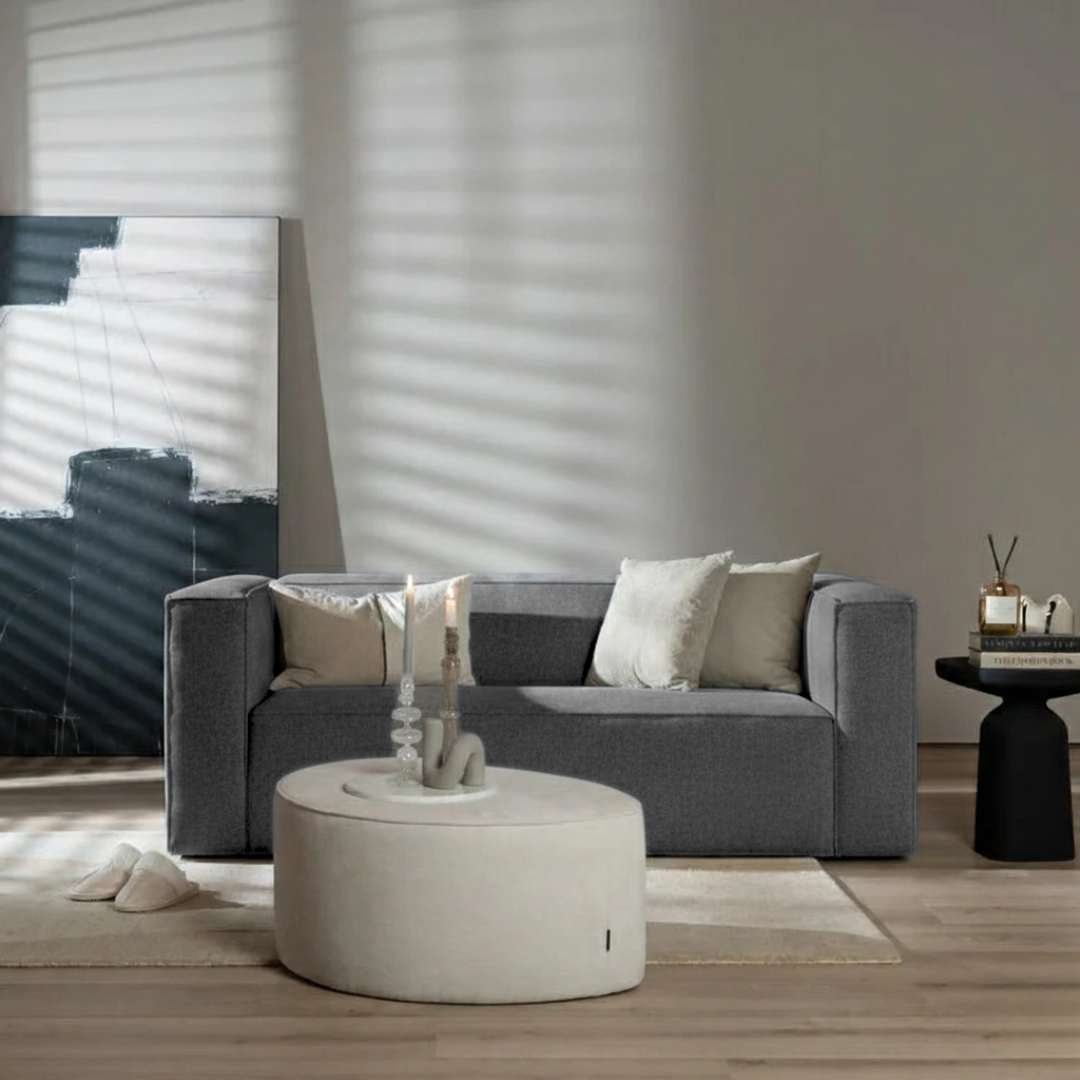 Design Sofa Memphis 2,5-Sitzer Stoff anthrazit