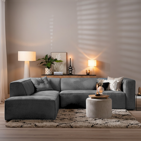 Ecksofa Memphis Stoff anthrazit links