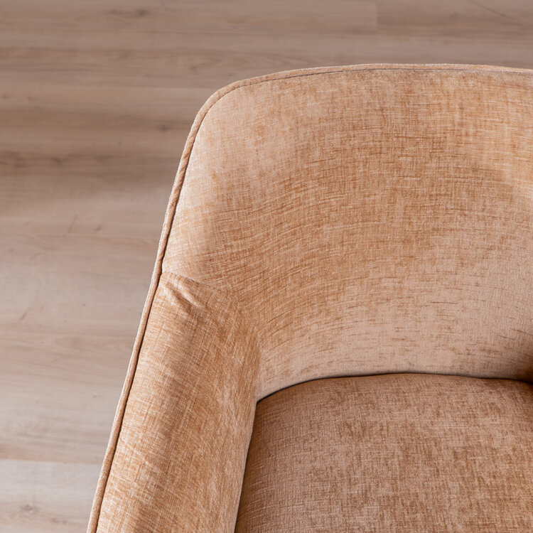 Esszimmerstuhl mit Rollen Enzo Chenille Peach