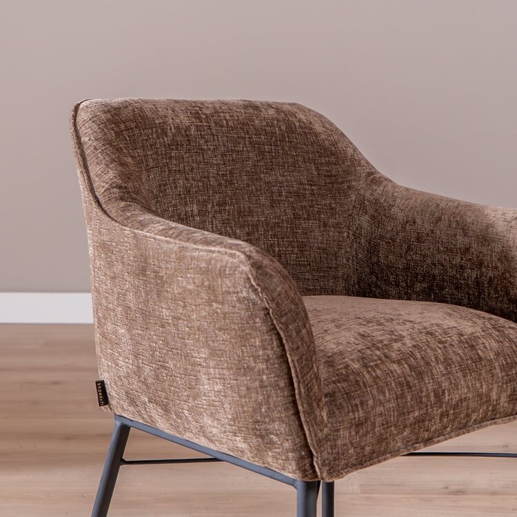 Esszimmerstuhl mit Rollen Enzo Chenille Mocha