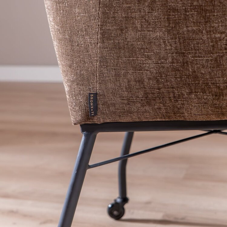 Esszimmerstuhl mit Rollen Enzo Chenille Mocha