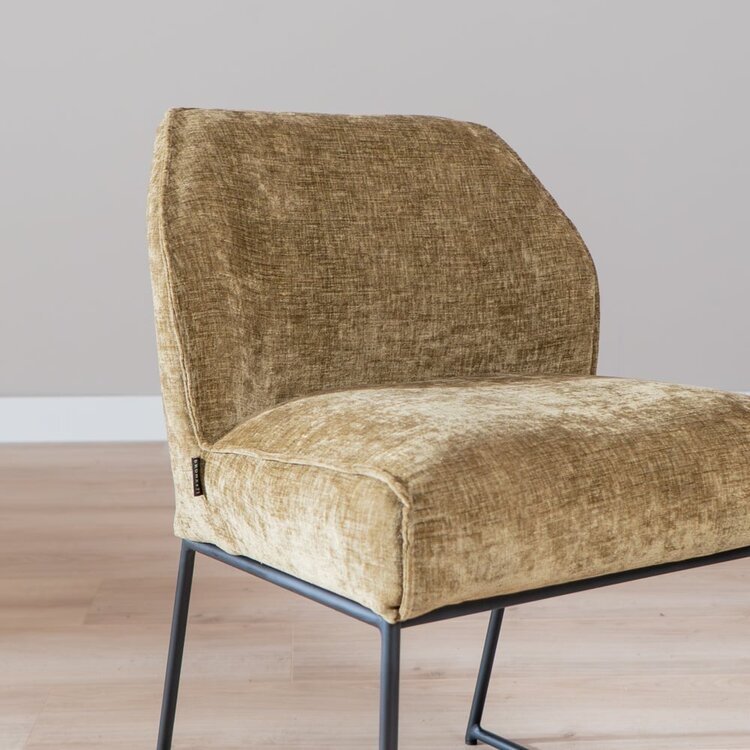 Esszimmerstuhl Momo Chenille Olivgrün