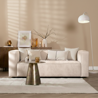 Chenille Sofa Memphis 2,5-Sitzer weiß/beige