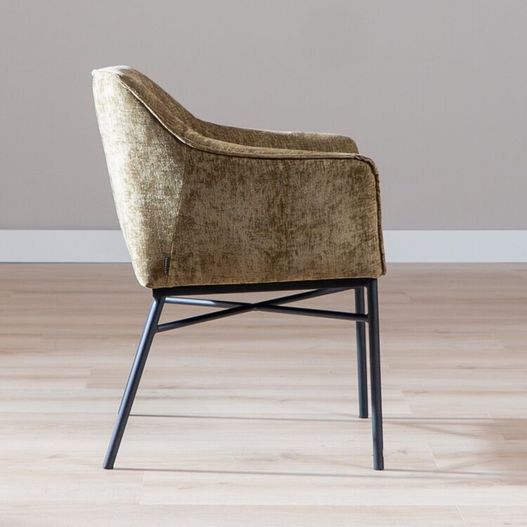 Esszimmerstuhl Nubo Chenille Olivgrün