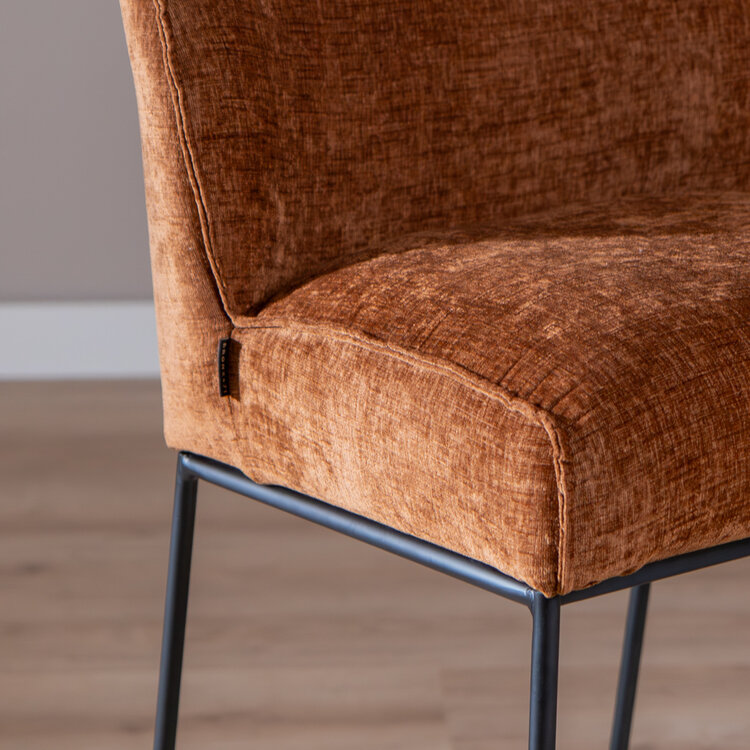 Barhocker Momo Chenille Kupfer 73 cm