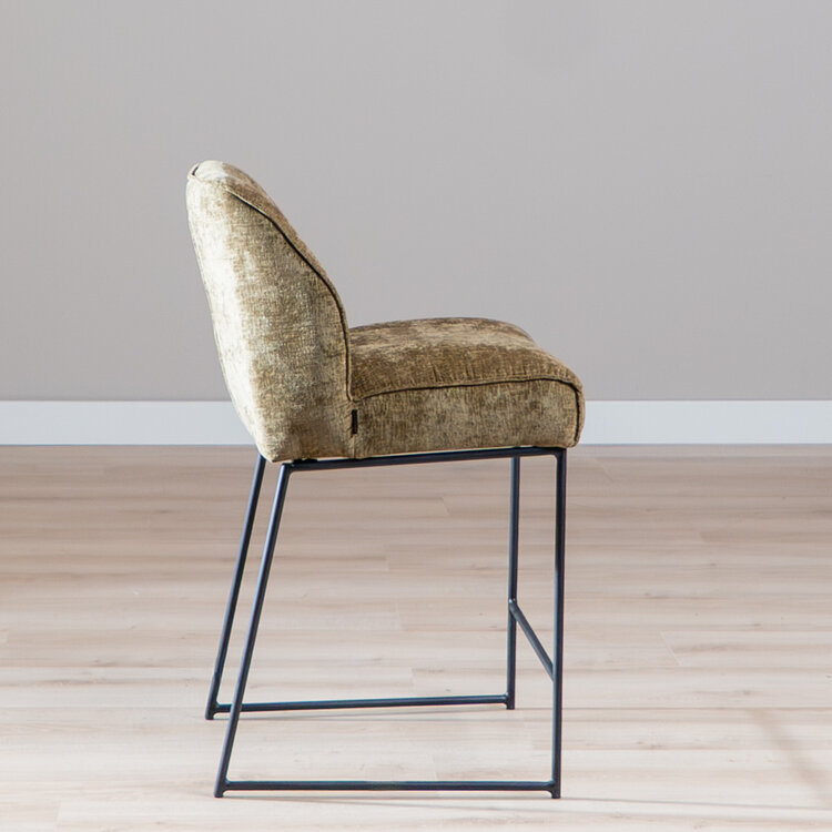 Barhocker Momo Chenille Olivgrün 73 cm