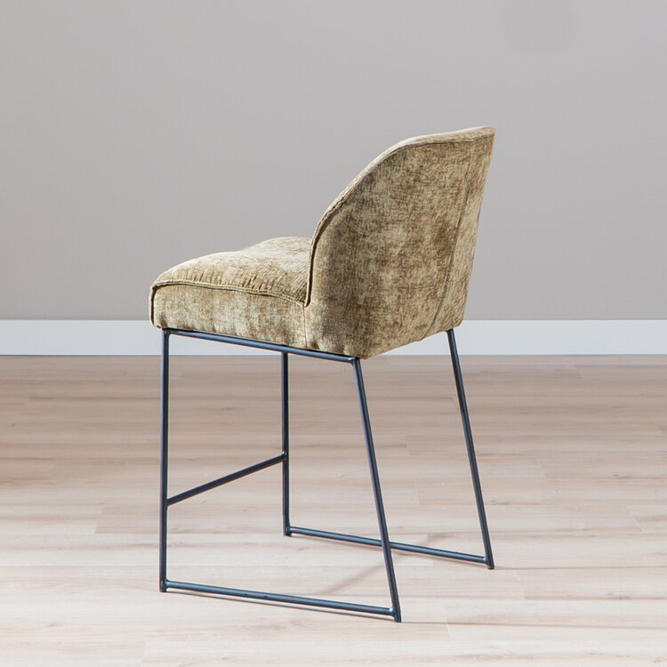 Barhocker Momo Chenille Olivgrün 73 cm