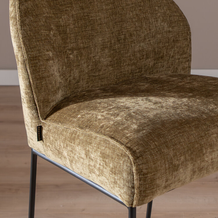 Barhocker Momo Chenille Olivgrün 73 cm