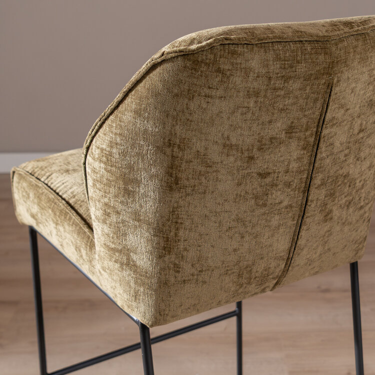 Barhocker Momo Chenille Olivgrün 73 cm