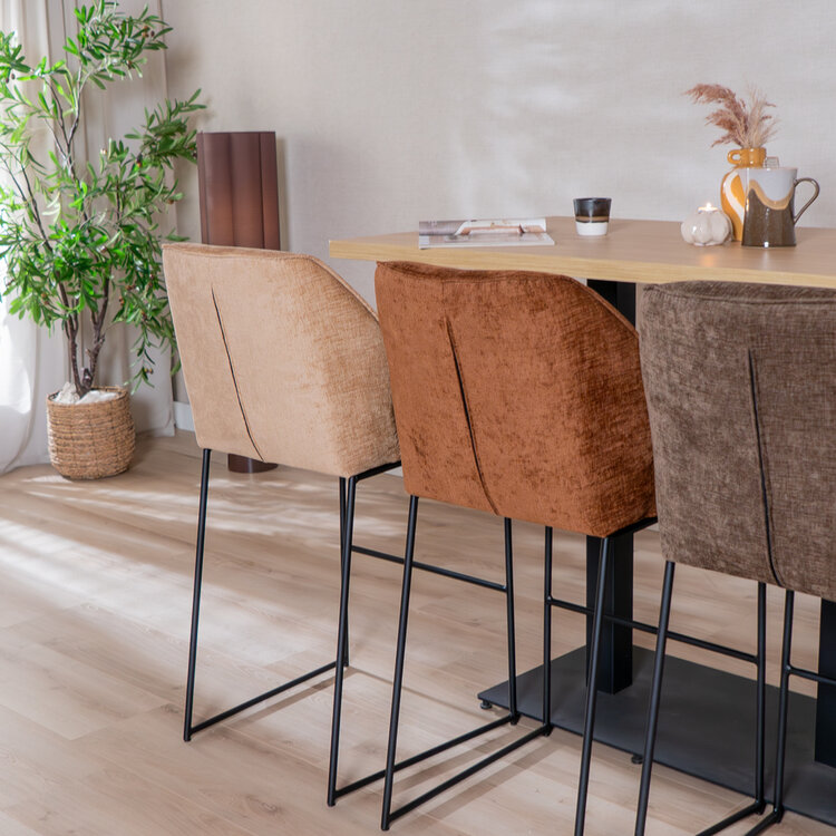 Barhocker Momo Chenille Kupfer 85 cm