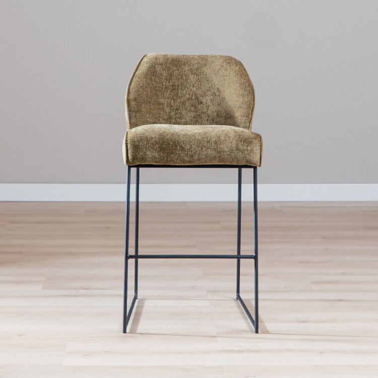 Barhocker Momo Chenille Olivgrün 85 cm