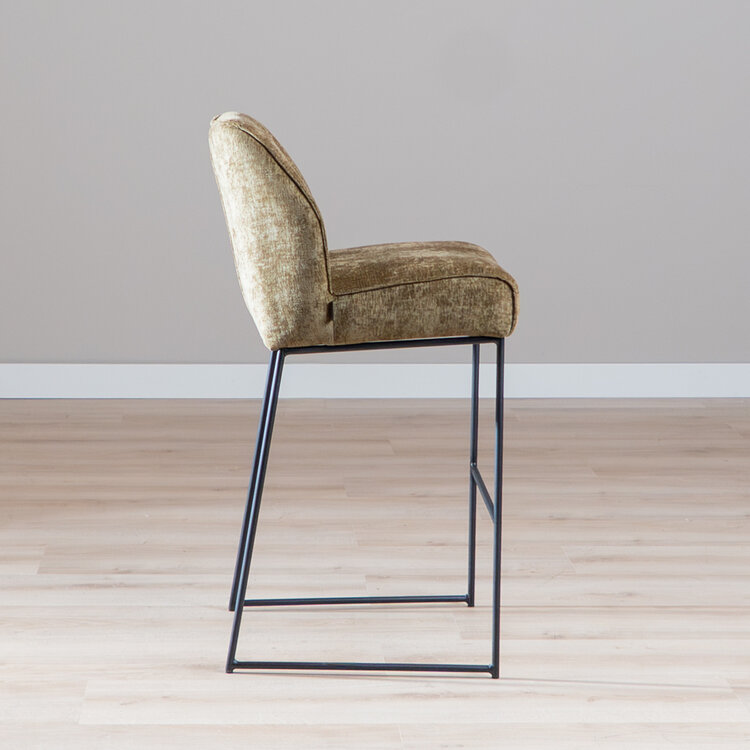 Barhocker Momo Chenille Olivgrün 85 cm