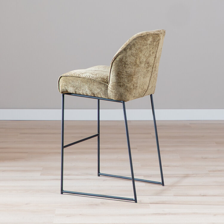 Barhocker Momo Chenille Olivgrün 85 cm