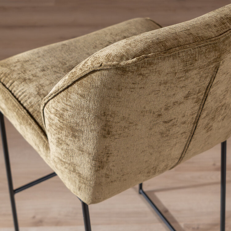 Barhocker Momo Chenille Olivgrün 85 cm