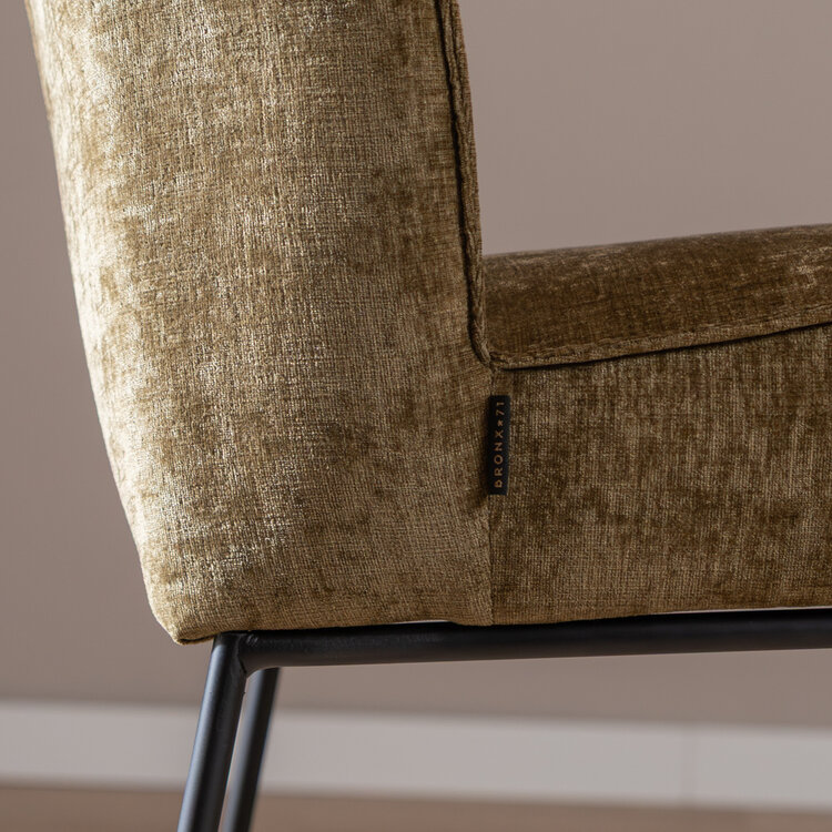 Barhocker Momo Chenille Olivgrün 85 cm