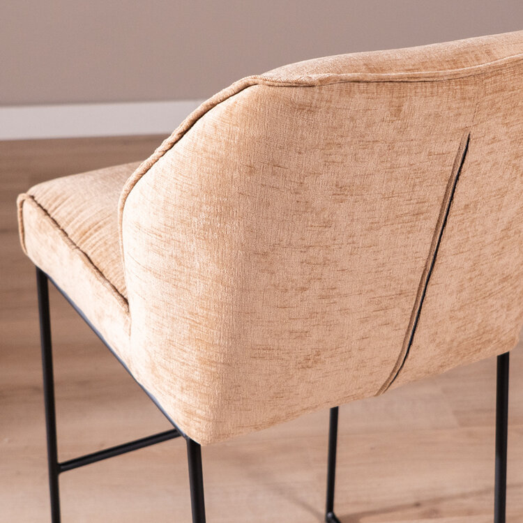 Barhocker Momo Chenille Peach 85 cm