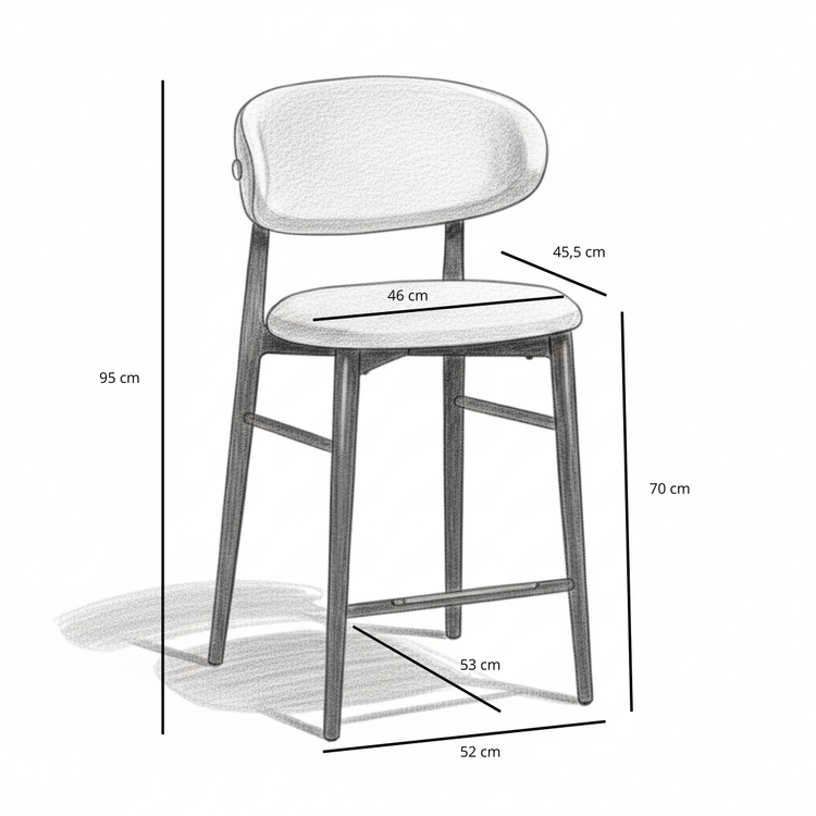 Barhocker Lara Leinen off white 70 cm