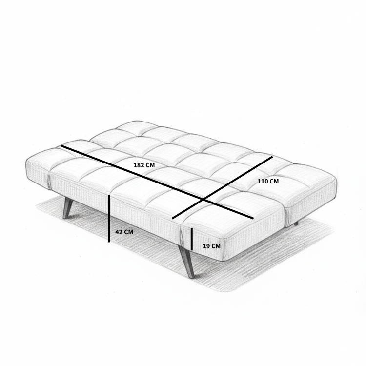 Schlafsofa 1,5-Sitzer Timo Eco-Leder cognac