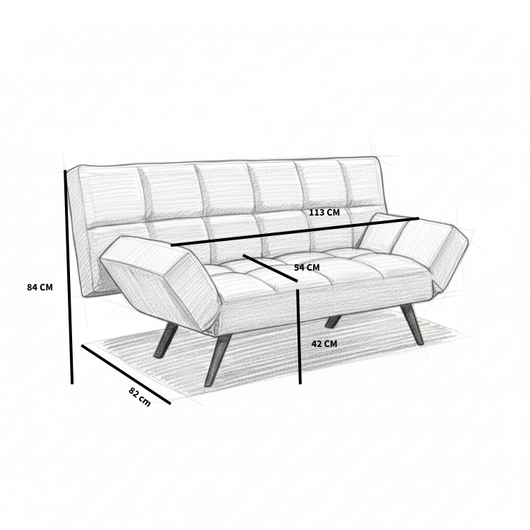 Schlafsofa 1,5-Sitzer Timo  recycelter Stoff grün
