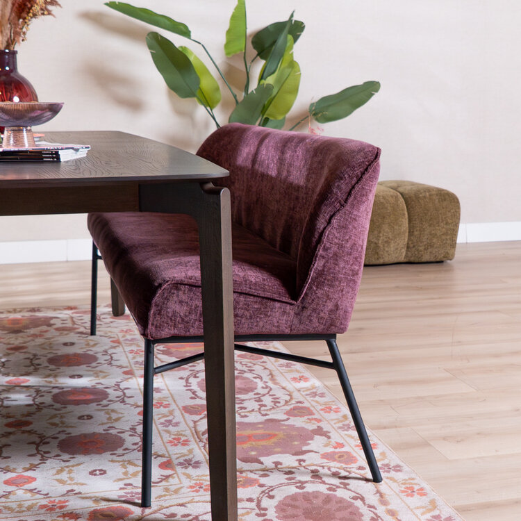 Esszimmerbank Momo Chenille Lila 220 cm